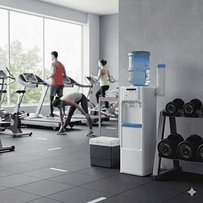 Ergonomic Usha Aqua Genie water dispenser design with easy-to-clean drip tray.