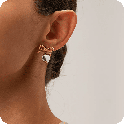 Bow Gold & Silver Earrings