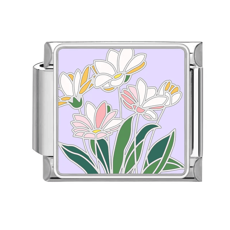 White Flowers Purple