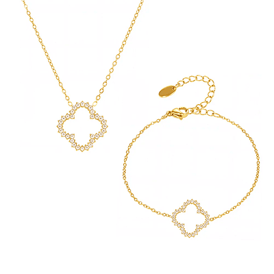 Delicate Zircons Single Clover Bracelet