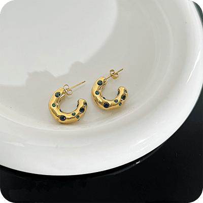 Argollas Retro con Incrustaciones