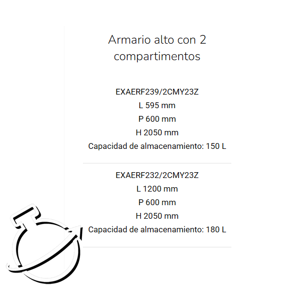 Armario 2CMY23Z  Serie COMBI-UB, Armario de seguridad para productos inflamables