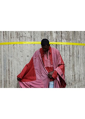 Upcycled Poncho Agbada in Reddish Brown