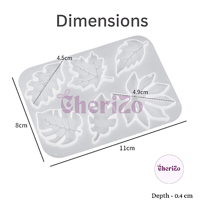 Premium Silicone 6 Cavities Floral Leafs Mould for Resin Casting | Flexible & Reusable Silicone Mould for DIY Crafts, Wall Hangings, Keychains, Home Decors & Resin Art Projects