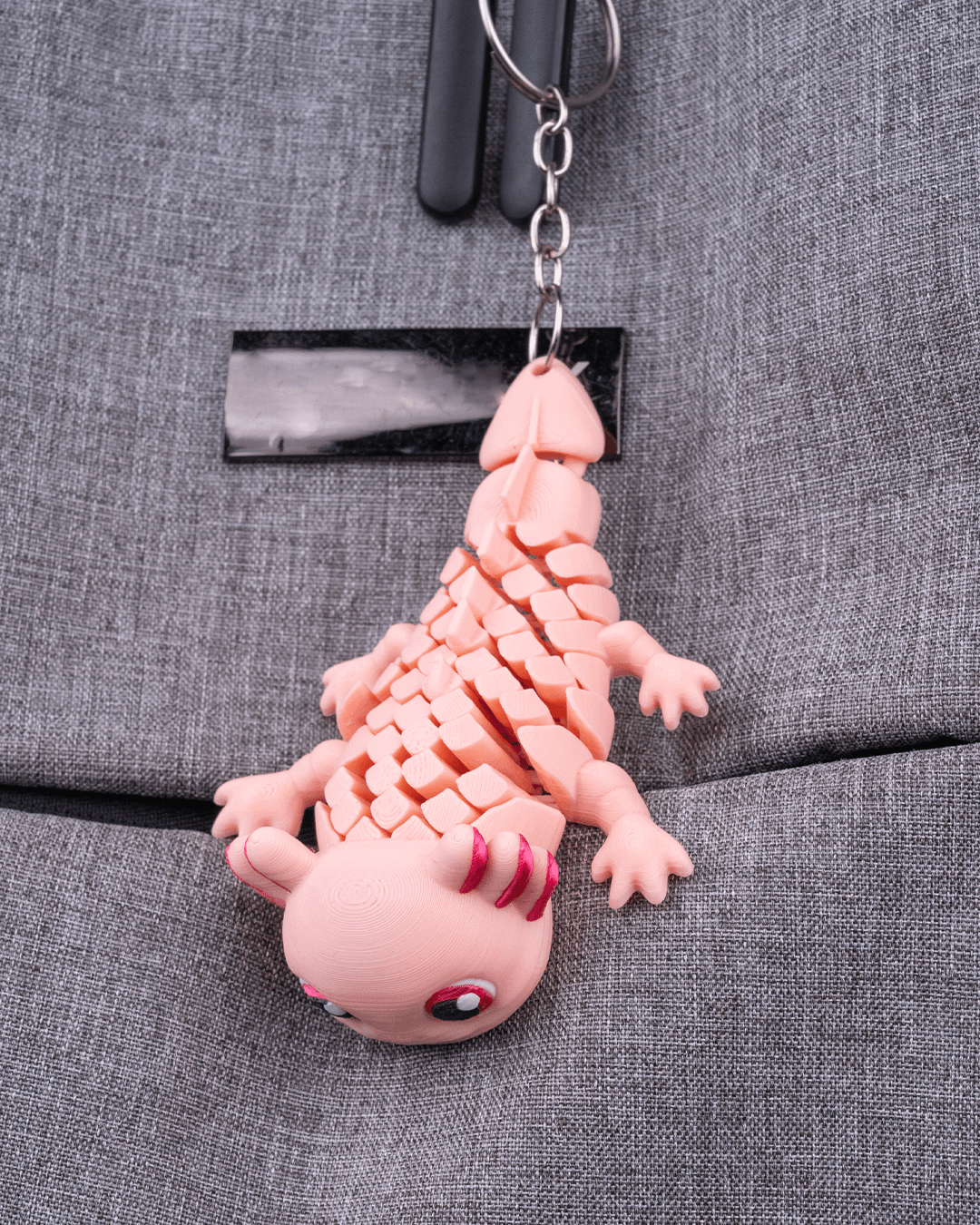 Ashley the Axolotl -3D Printed Flexi Keychain