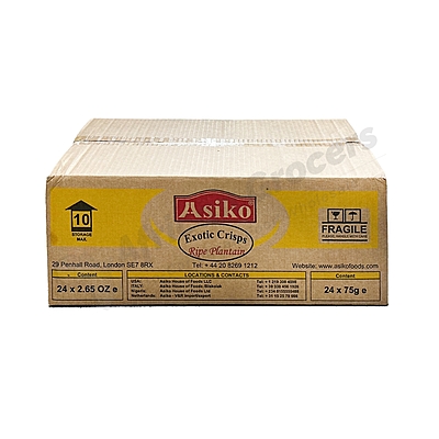 25439 Asiko Exotic (Yellow) Plantain Chips 75g X 24