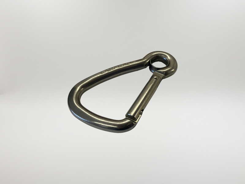 Asymmetric Key Lock Carbine Hook with Eye - 8 x 80mm S/S