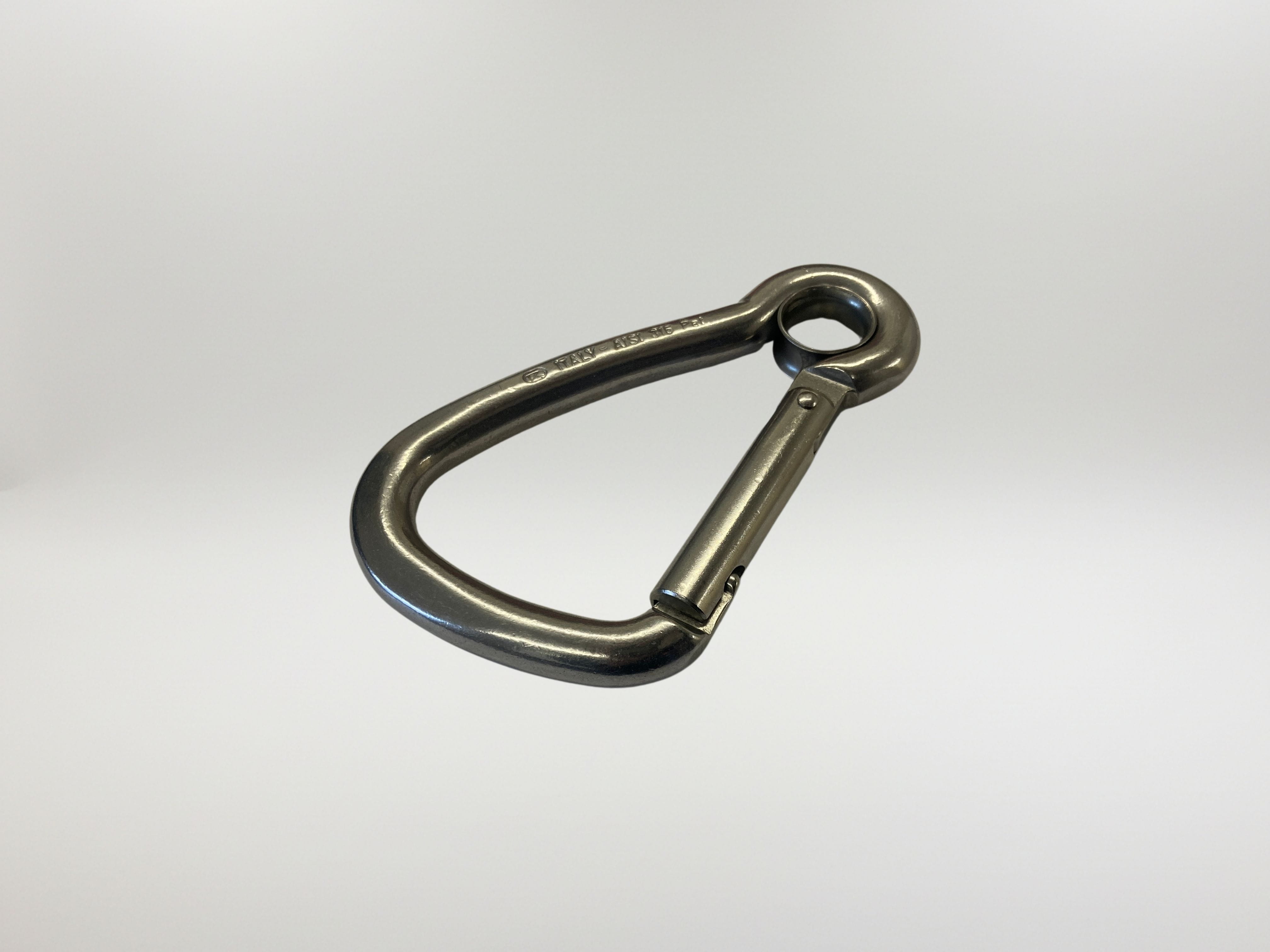 Asymmetric Key Lock Carbine Hook with Eye - 10 x 100mm S/S