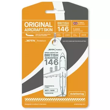 Aviationtag JOTA BAe146 - G-SMLA - White