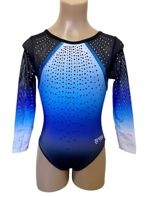 BLUE OMBRE WATERFALL SHEER SLEEVES