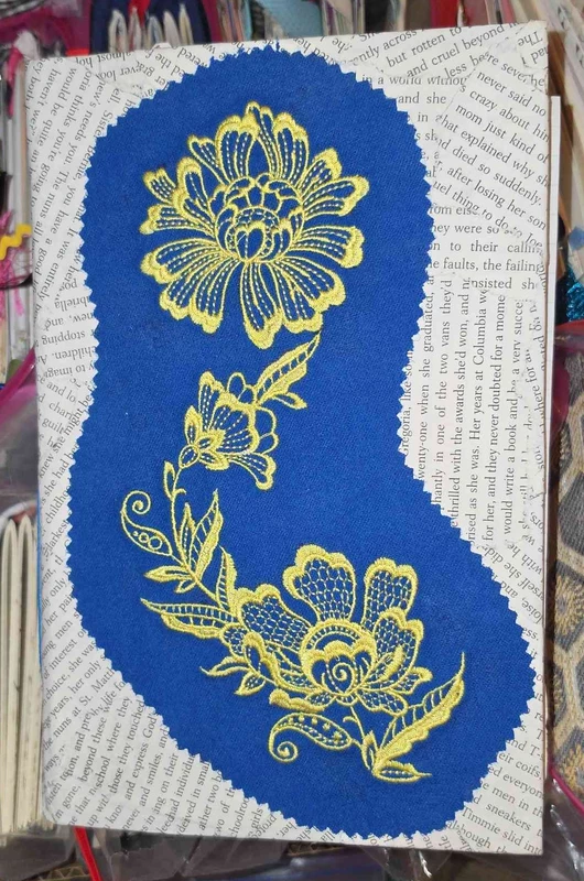 J007 Yellow Floral Blue Background