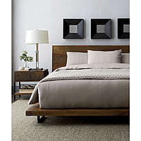 Vintage Industrial Platform Bed With Front Storage In solid Wood - King Size Vintage Industrial Platform Bed With Front Storage In solid Wood - King Size