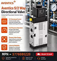 Aventics CD07 5/2 Directional Valve, Single Solenoid, 24 VDC, External Pilot, G1/4