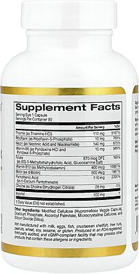 B COMPLEX HIGH POTENCY 90 cap. CALIFORNIA GOLD