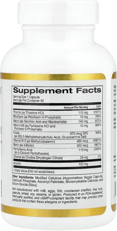 B COMPLEX HIGH POTENCY 90 cap. CALIFORNIA GOLD