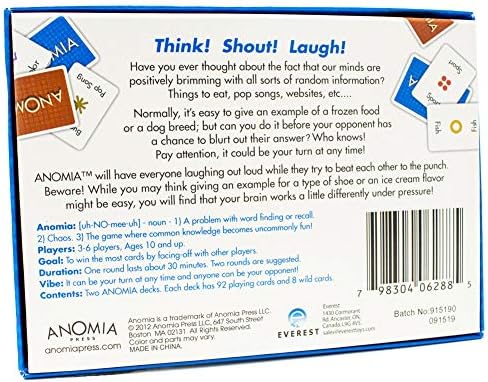 Anomia Card Game Play for -Family Game 3 to 6 Players