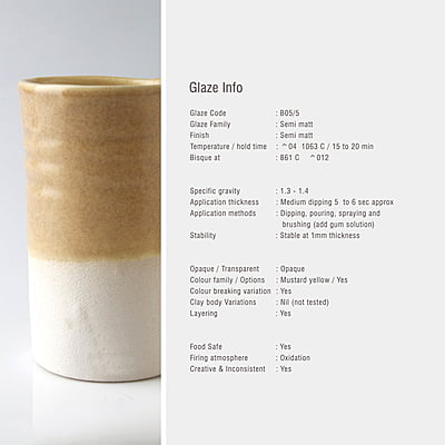 Sara Low Fire Semi Matt Pastel Mustard B05/5