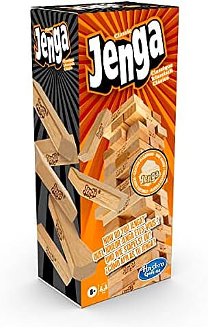 Classic Jenga Game, Genuine Hardwood Blocks