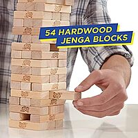Classic Jenga Game, Genuine Hardwood Blocks