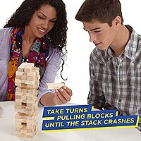 Classic Jenga Game, Genuine Hardwood Blocks