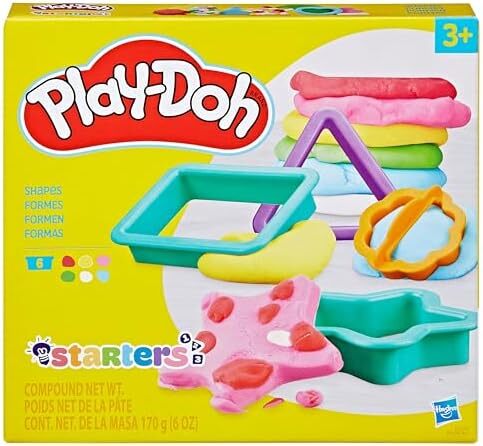 Play-Doh Fundamentals Shapes Tool Set with 6 Non-Toxic Colors, 1-Ounce Cans