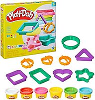 Play-Doh Fundamentals Shapes Tool Set with 6 Non-Toxic Colors, 1-Ounce Cans