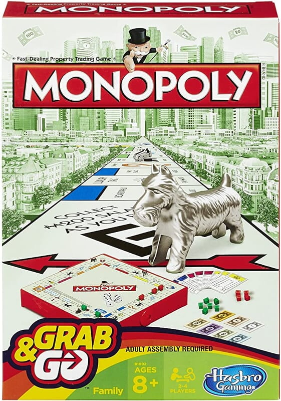 Monopoly Grab & Go Board Game (Travel Mini Size)