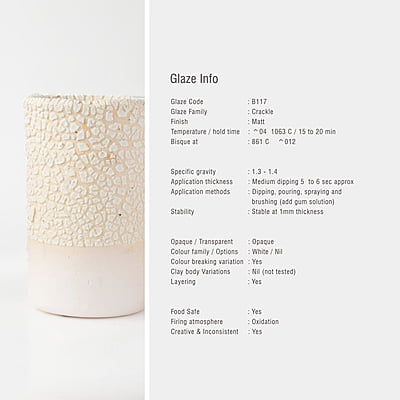 Sara Low Fire Crackle Cream B117