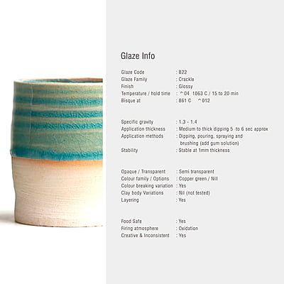 Sara Low Fire Transparent Mint  Crackle B22