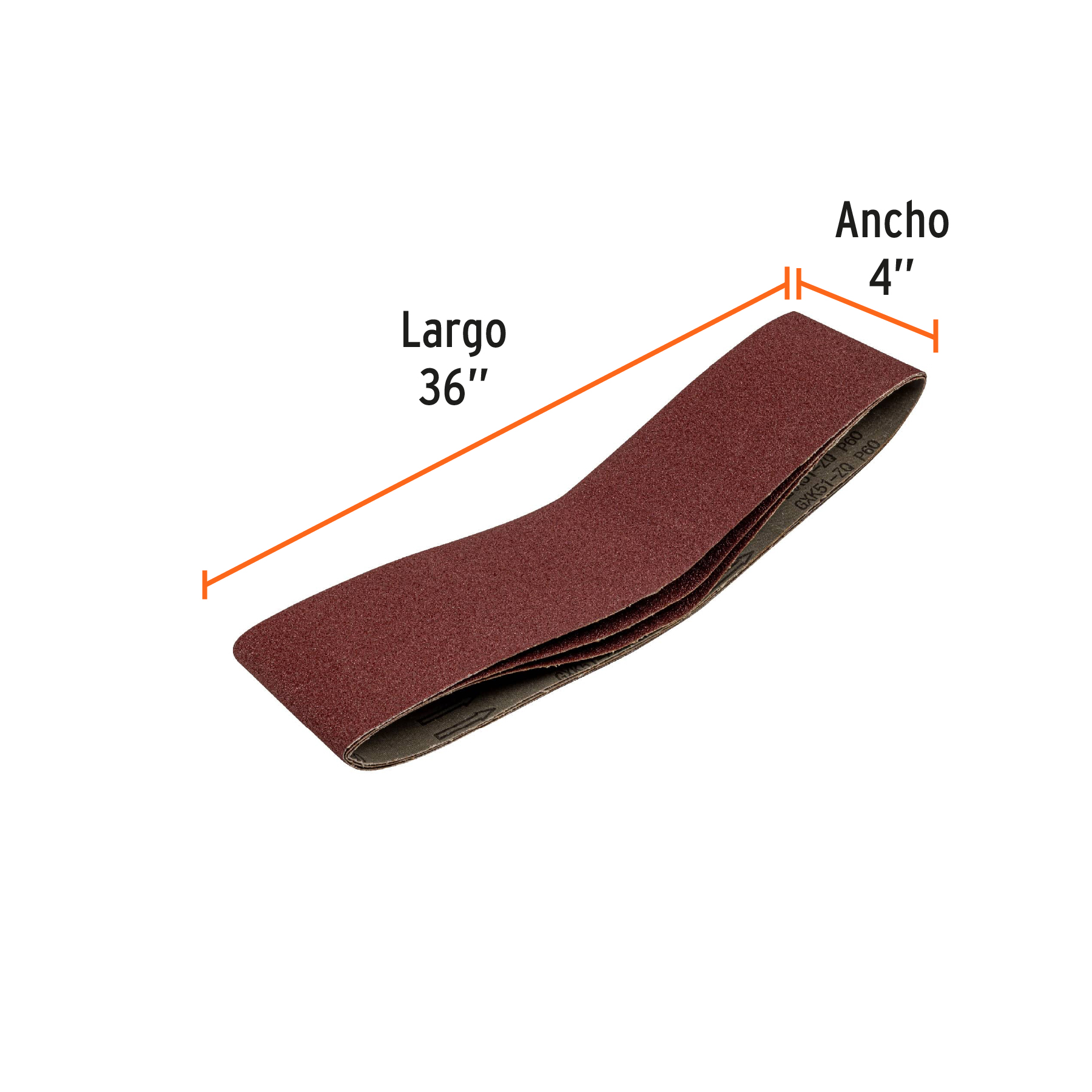 Caja con 3 bandas de lija 4' x 36' grano 60 para PUL 4x6 - B60-PUL-4X6 / 16169