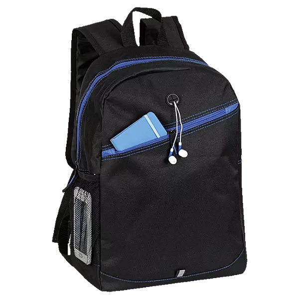 Backpack With Contrast Colour Diagonal Zip