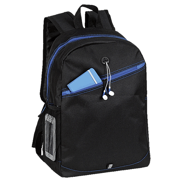Backpack With Contrast Colour Diagonal Zip