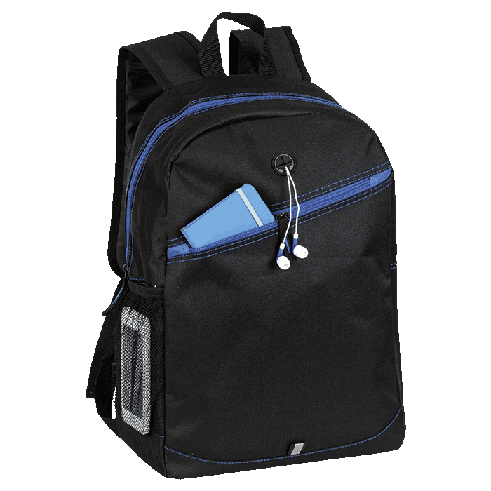 Backpack With Contrast Colour Diagonal Zip