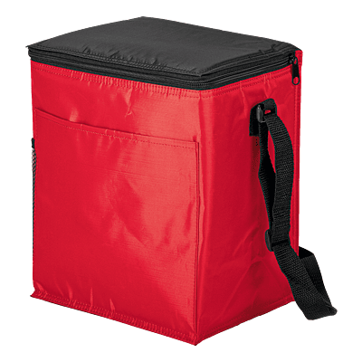 12 Can Cooler with 2 Exterior Pockets 70D PEVA Lining