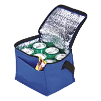 6 Can Cooler with Foil Liner and Pocket Non-Woven Foil Linin