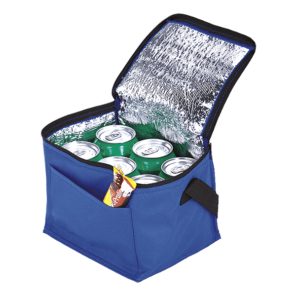 6 Can Cooler with Foil Liner and Pocket Non-Woven Foil Linin