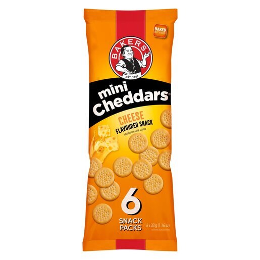 BAKERS MINI CHEDDARS 6X33G