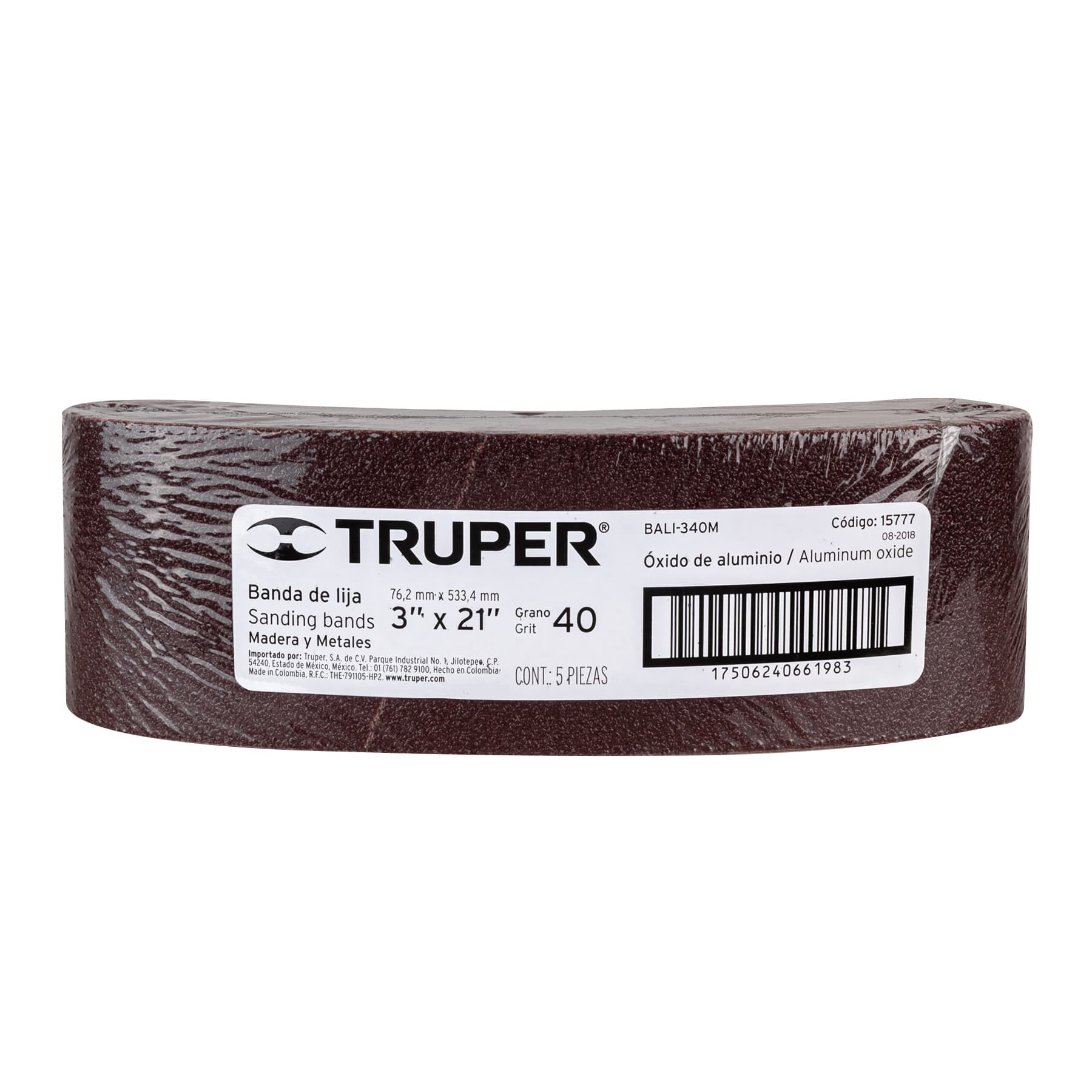 Banda de lija para madera 3x21' grano 40 - BALI-340M / 15777