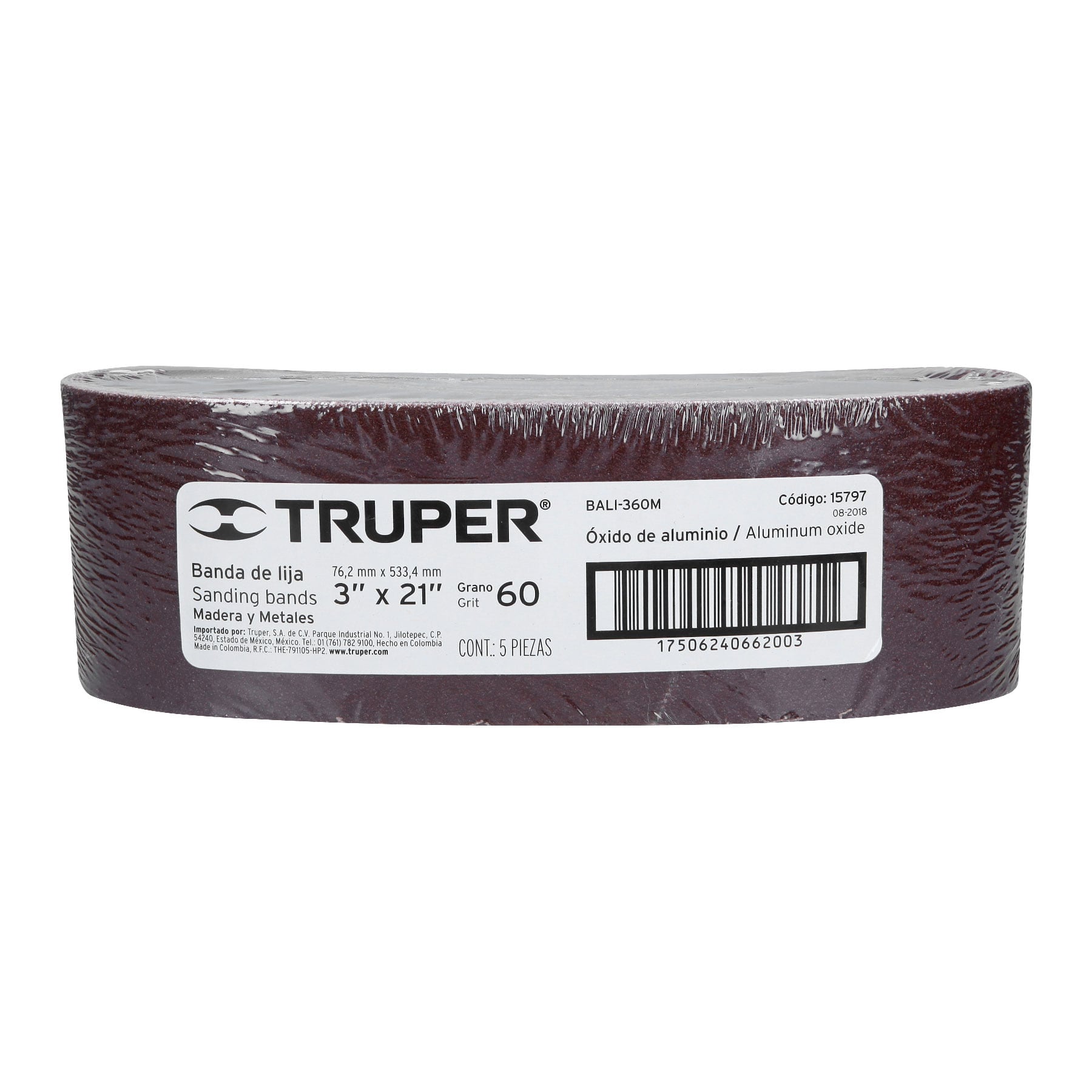 Banda de lija para madera 3x21' grano 60 - BALI-360M / 15797