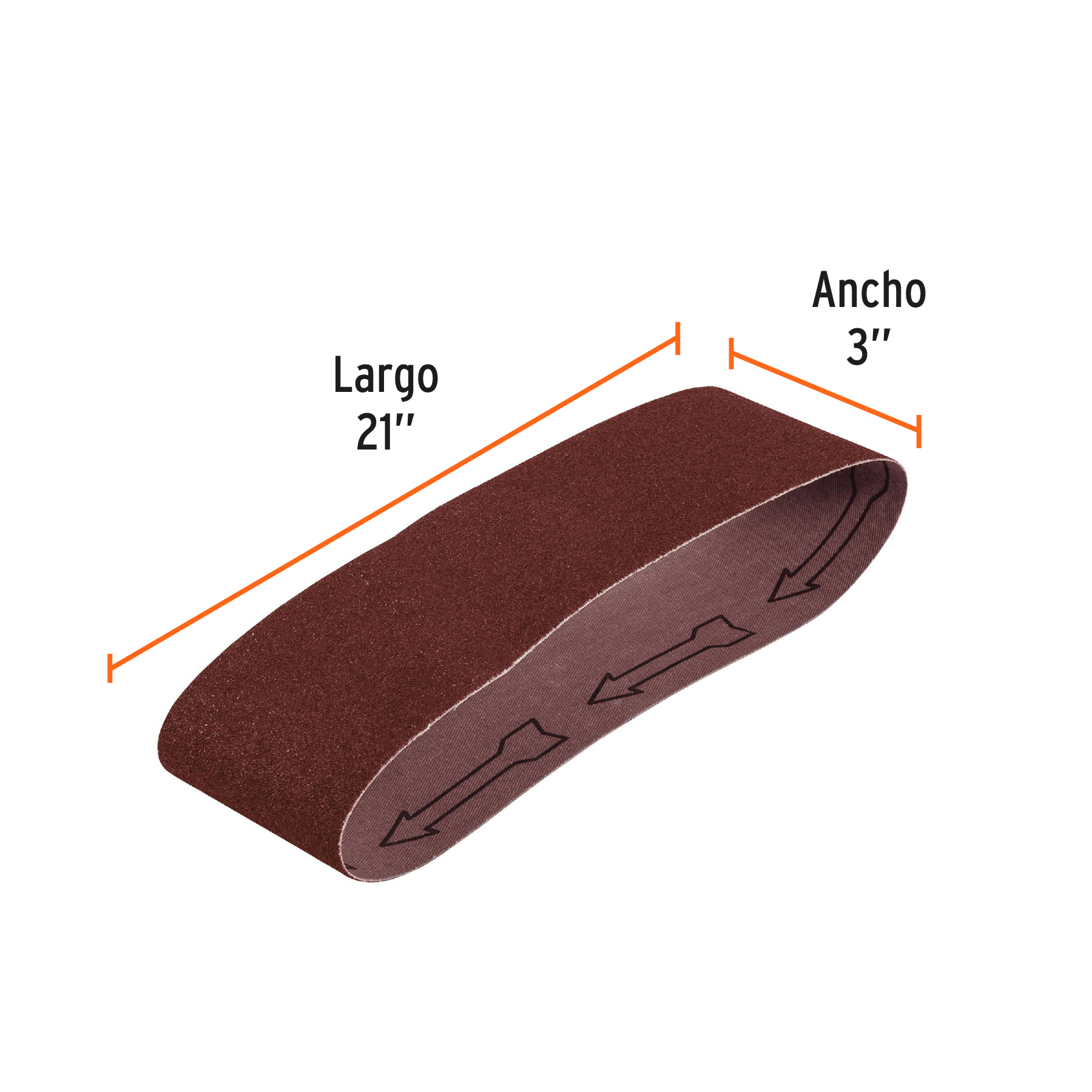 Banda de lija para madera 3x21' grano 80 - BALI-380M / 15799