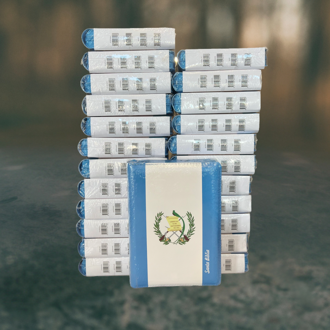 Biblias Manual Bandera de Guatemala / Imitación Piel / Letra Gigante 14 - Caja de 44 unidades