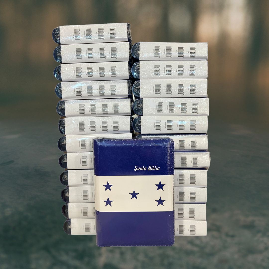 Biblias Manual Bandera de Honduras  /  Imitación Piel /  Letra Gigante 14 - Caja de 44 unidades