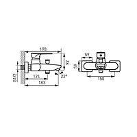 WALL MOUNTED BATH MIXER CHROME-ALGEO