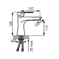 STANDING WASHBASIN MIXER, BLACK&CHROME-ALGEO