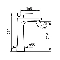 STANDING COUNTER WASHBASIN MIXER-ALGEO