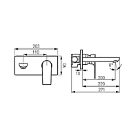 BUILT IN WASHBASIN MIXER 22 CM SPOUT-ALGEO