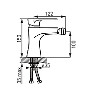 BIDET STANDING MIXER, BLACK&CHROME-ALGEO