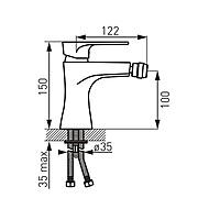 BIDET STANDING MIXER, BLACK&CHROME-ALGEO