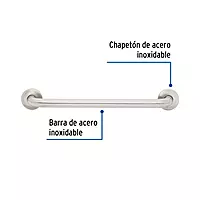 Barra recta de seguridad, acero inox, 1-1/4" x 50cm, FOSET - BARS-50 / 46884