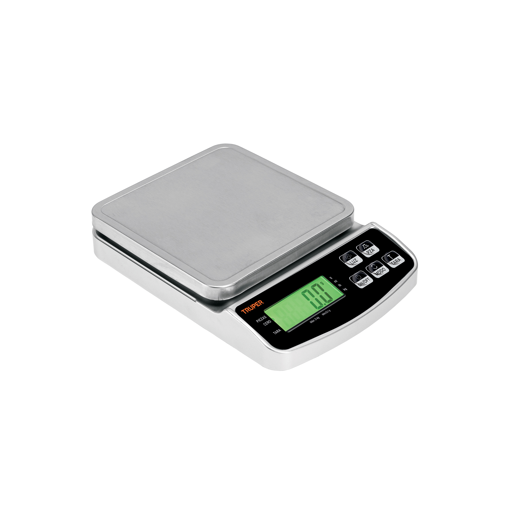 Báscula electrónica de precisión, recargable, 3 kg, Truper-BASE-3 / 102317